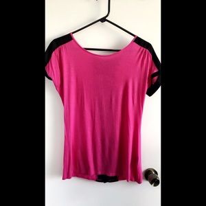 Super Nice Pink & Black Blouse with Zipper